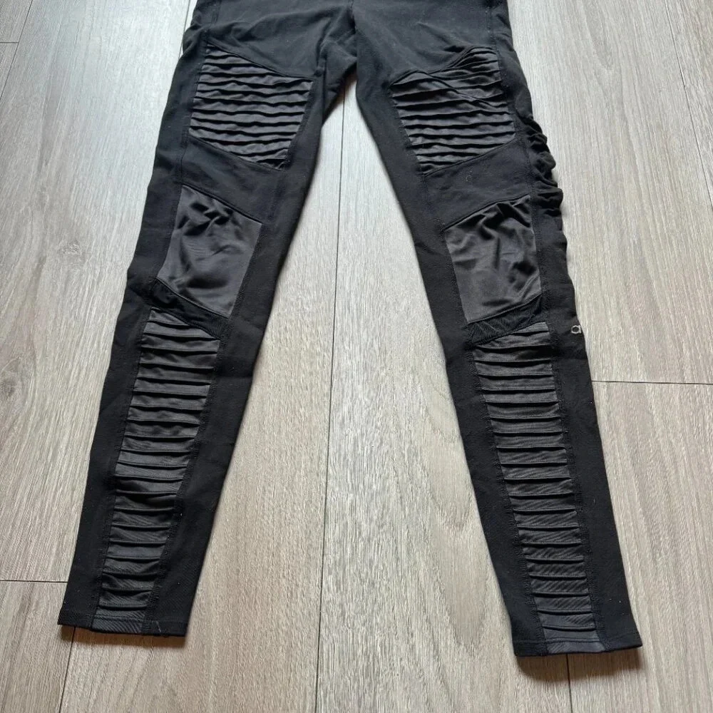 Alo Yoga High Waisted Moto Performance Leggings Women's Small Black Skinny